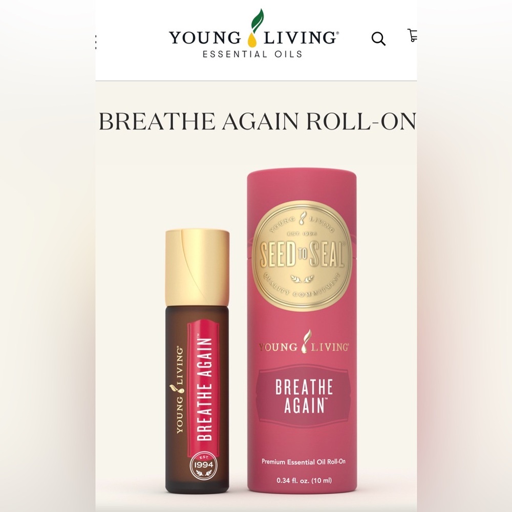 Young Living Breathe Again Roll-On Essential Oil, New, 10ml
